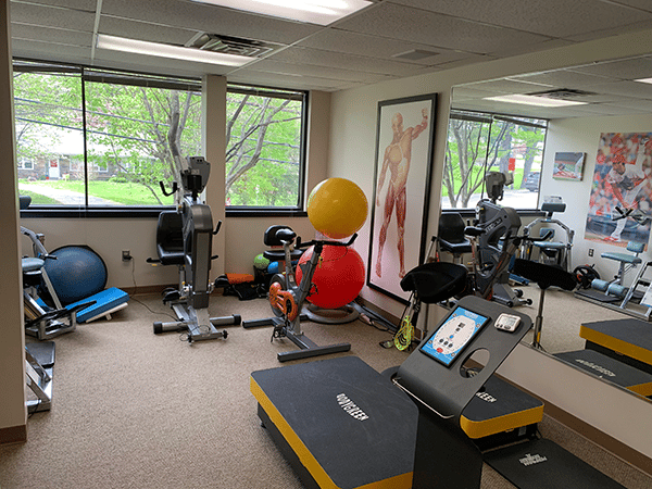 Interior view of a therapy or clinical room in a healthcare facility